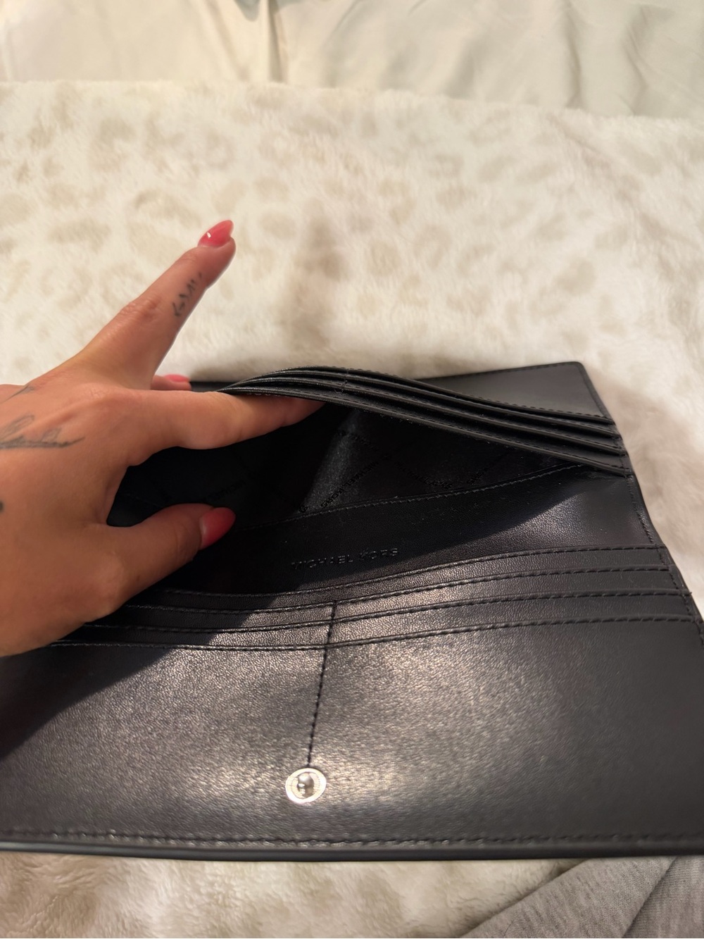 Michael Kors Black Pebbled Leather Continental Wallet — New Without Tags - Picture 7 of 8